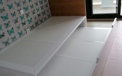 Dormitorio juvenil: cama nido y estantería